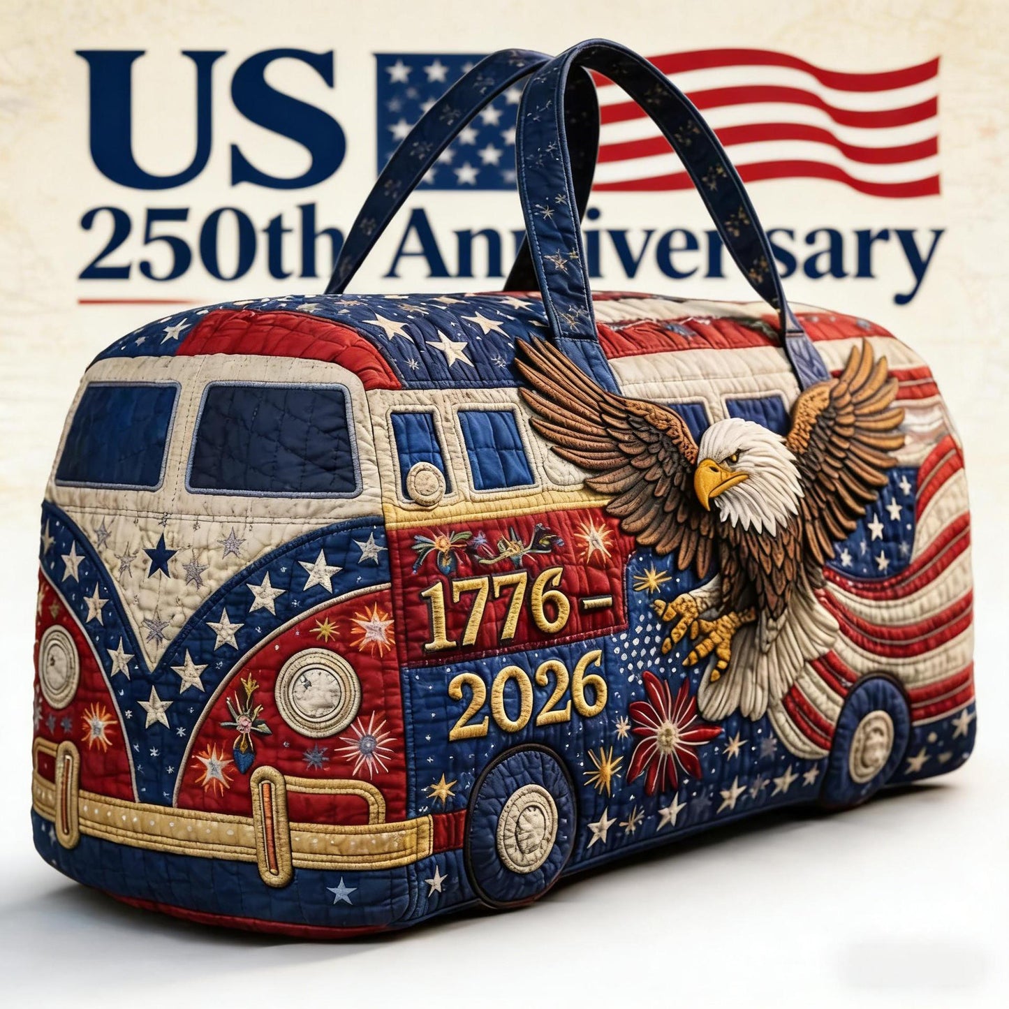 USA 250th Anniversary Eagle Duffel Bag โ 1776-2026 Limited Edition Patriotic Travel Bag