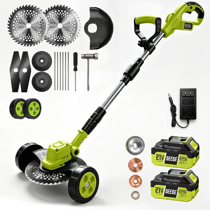 🌿 21V 3-in-1 Cordless Grass Trimmer, Edger & Mini Mower – Complete Yard Kit