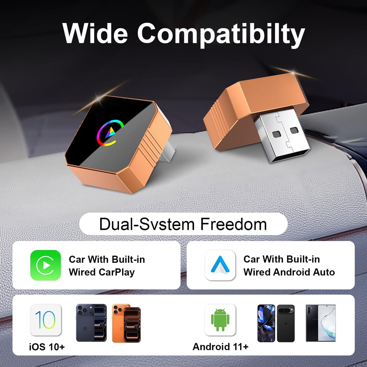 🚗 Wireless CarPlay & Android Auto Adapter – Drive Smarter, Safer & Wire-Free! 📱✨
