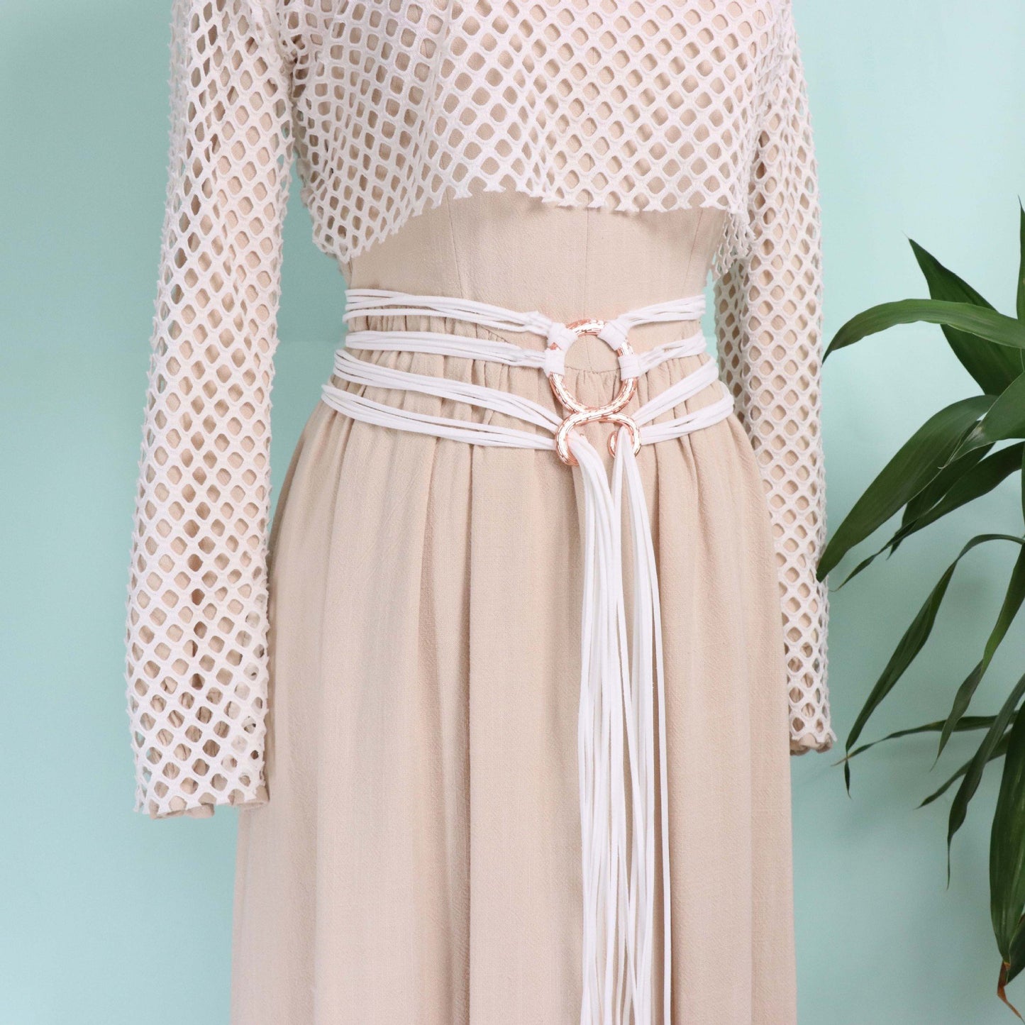 š„Medieval Viking Braided Leather Belt Set, with Ring Buckle & Tassel Decorations