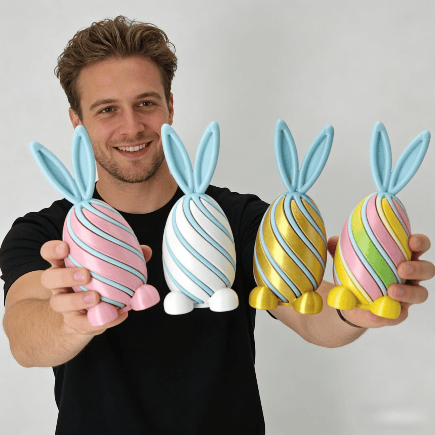 🐰🎉 3D Printed Easter Bunny Egg Fun Rotating Toy