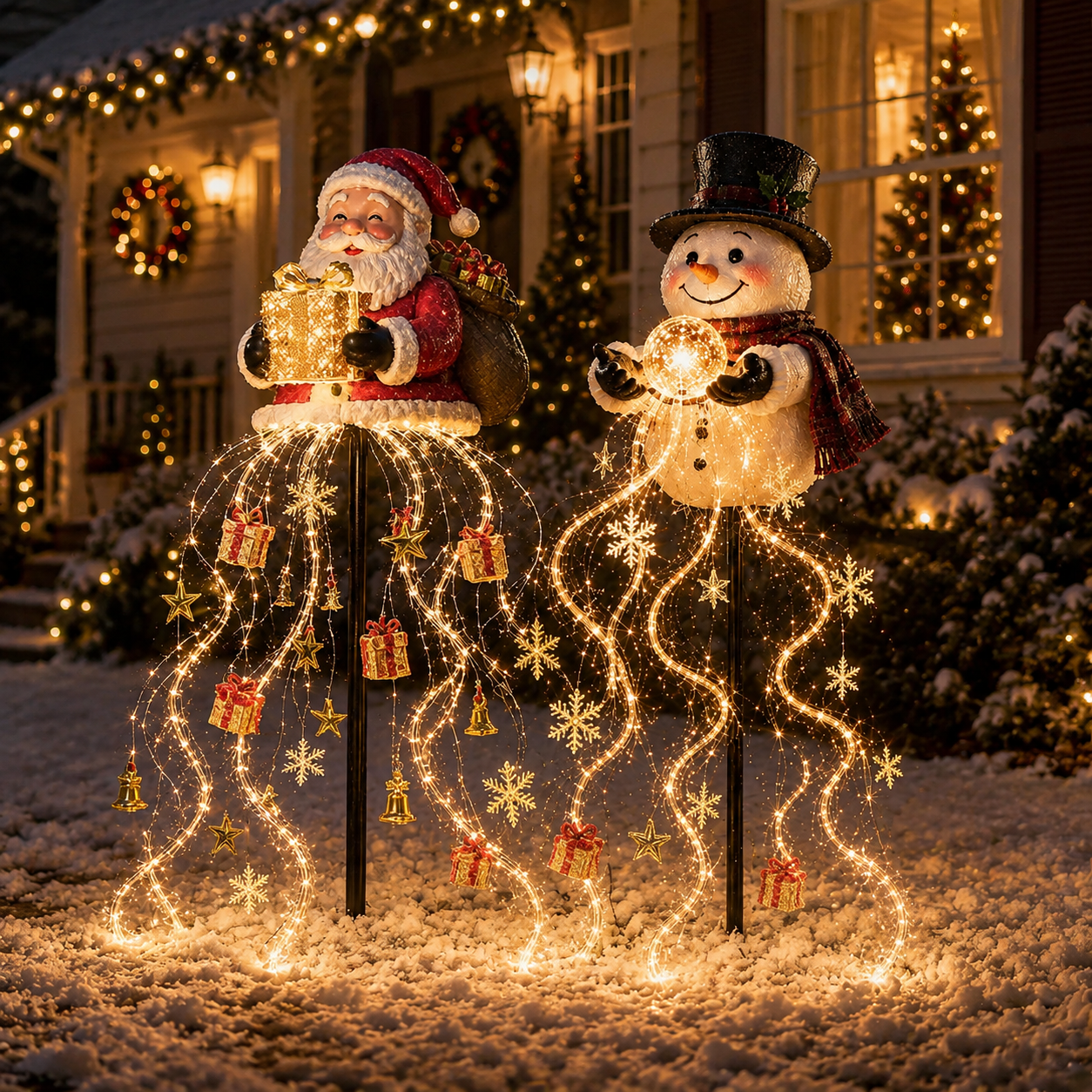 π
β¨ Santaβs Golden Gift Fountain Light ππ