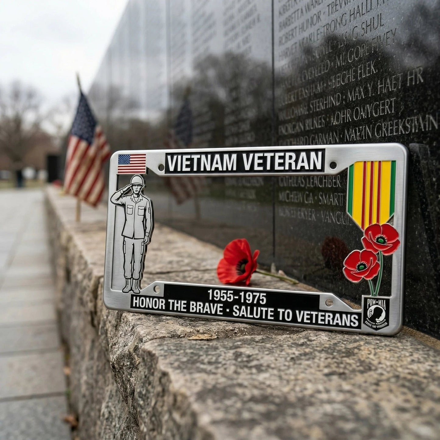 🎖️❤️Vietnam Veteran Tribute License Plate Frame