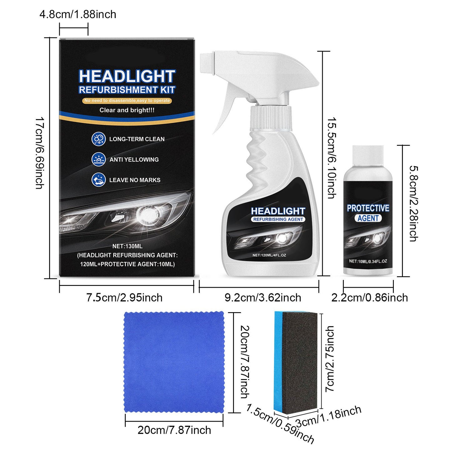 šAutomotive Headlamp Restoration Fluid Kit š”