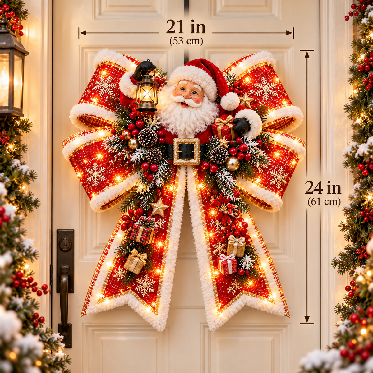 🔥 LAST DAY 49% OFF🎀🎄 Christmas Magic Bow Door Hangers – Oversized Light-Up Holiday Bows in 6 Festive Styles