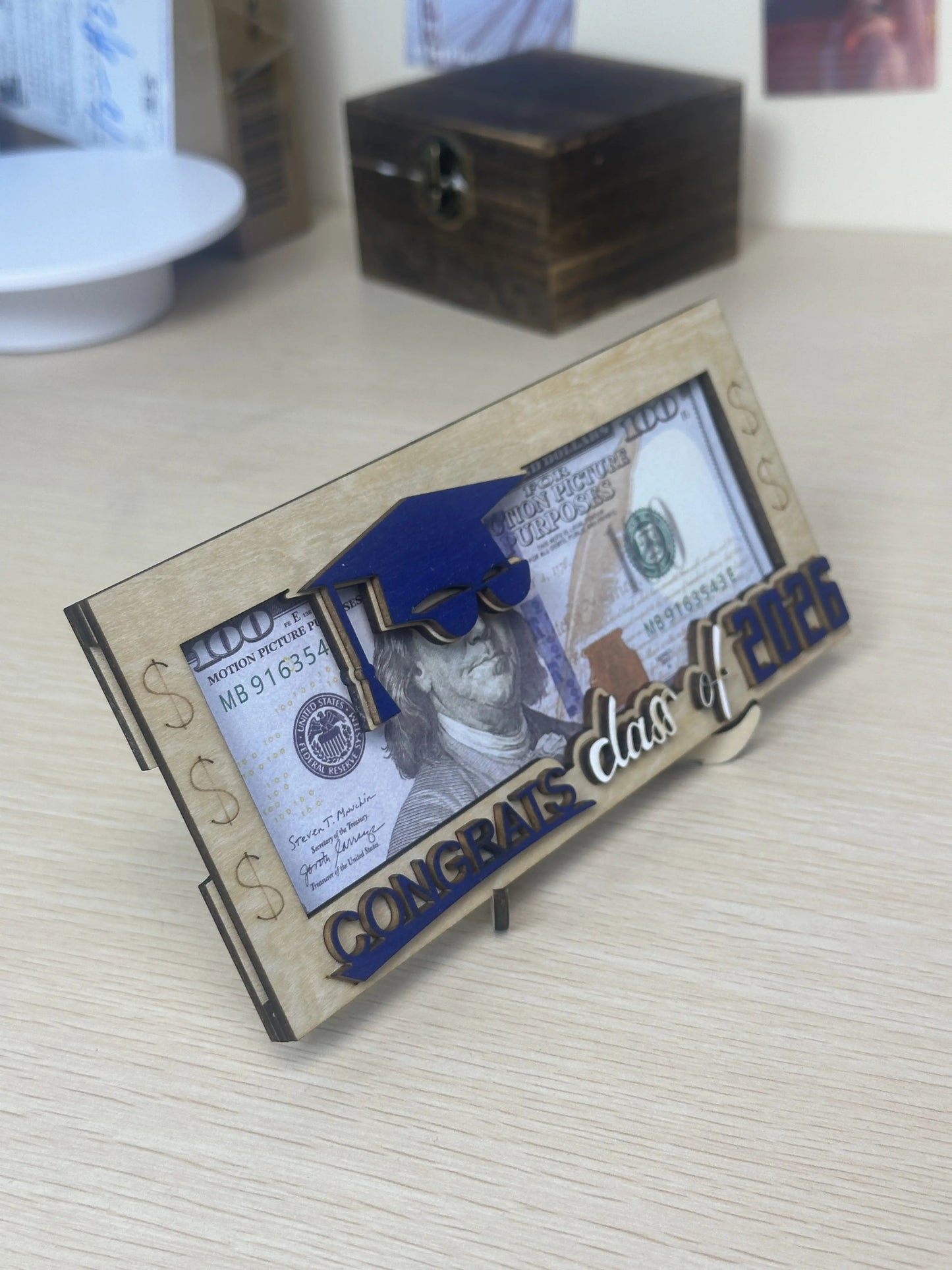 π Graduation 2026 Money Holder β Unique Wooden Cash Gift Box for Class of 2026, Perfect Creative Gift for Seniors π