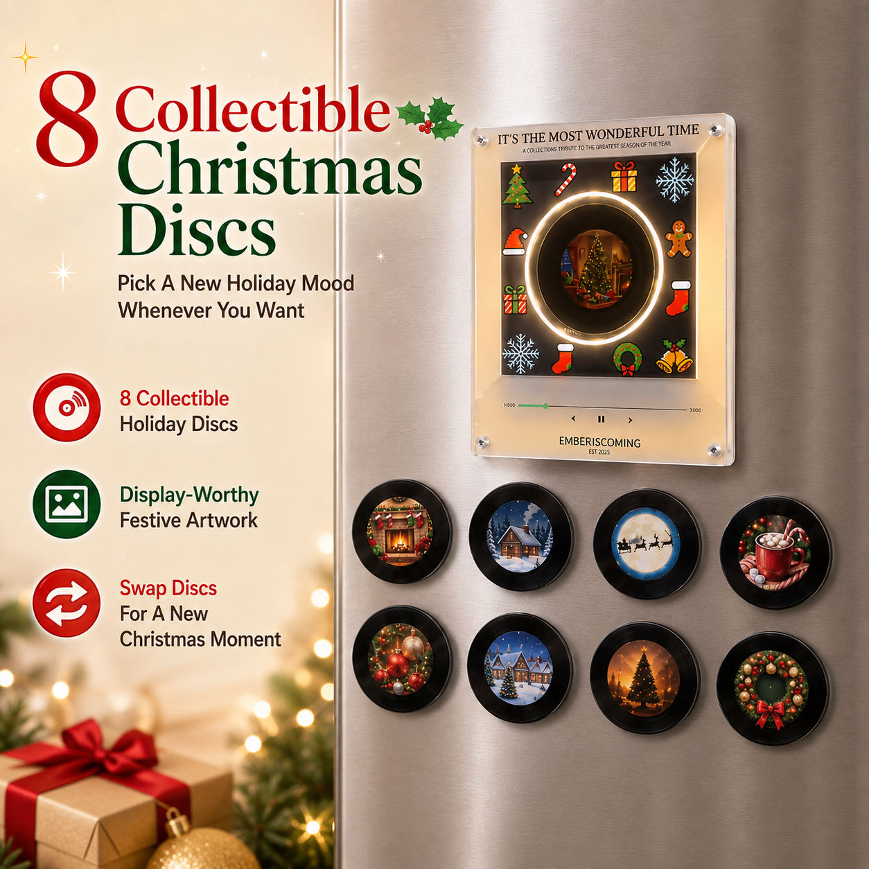 Christmas refrigerator magnet NFC sensing