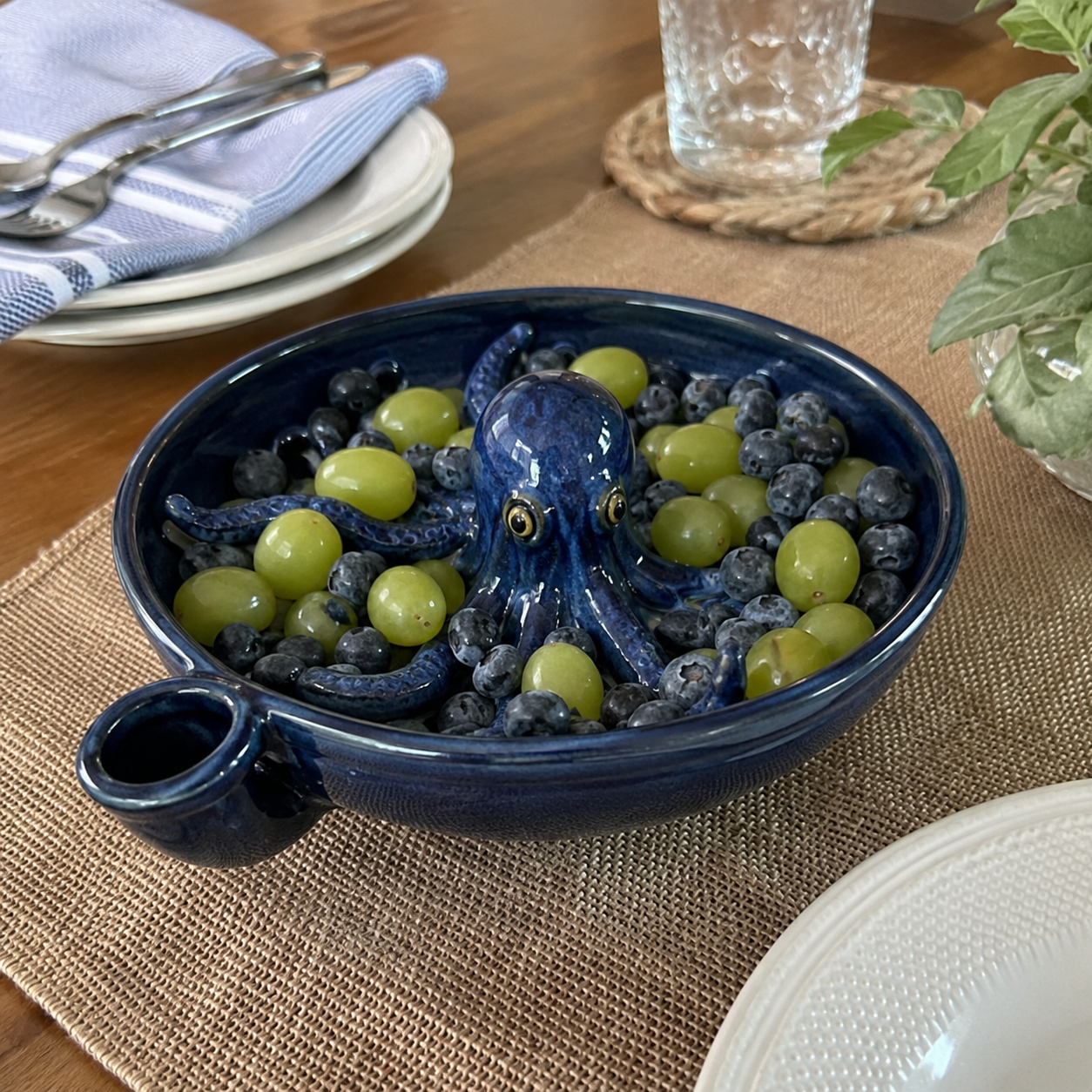 ๐๐Bold Indigo Octopus Berry Colander