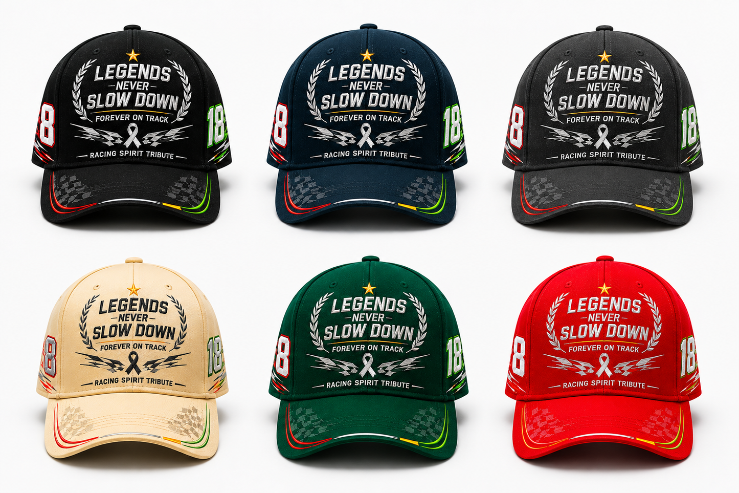 R.I.P. 8 & 18๐๏ธ๐๐Legends Never Slow Down Racing Spirit Tribute Cap ๐