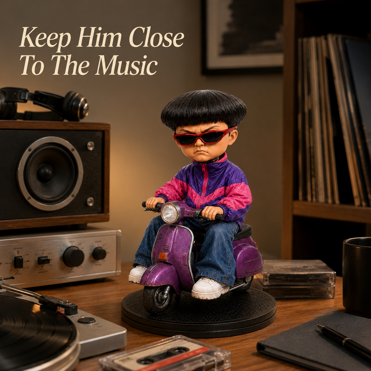 Retro Music Tribute Nodding Doll β Scooter Bobblehead Collectible π΄