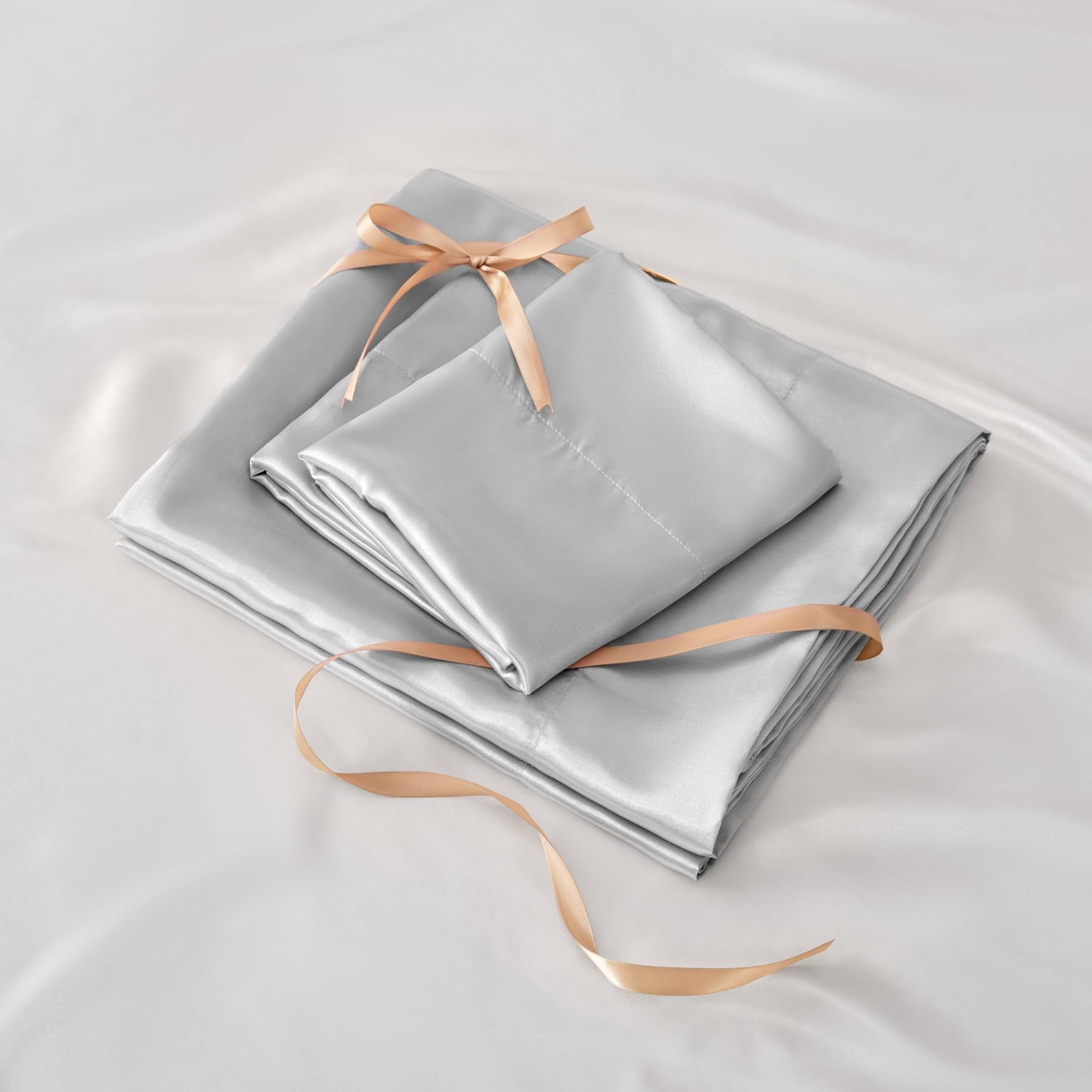 Cooling Ice Silk Fitted Sheet – Stay Cool All Night, Ultra-Soft Breathable Deep Pocket Bed Cover for Hot Sleepers