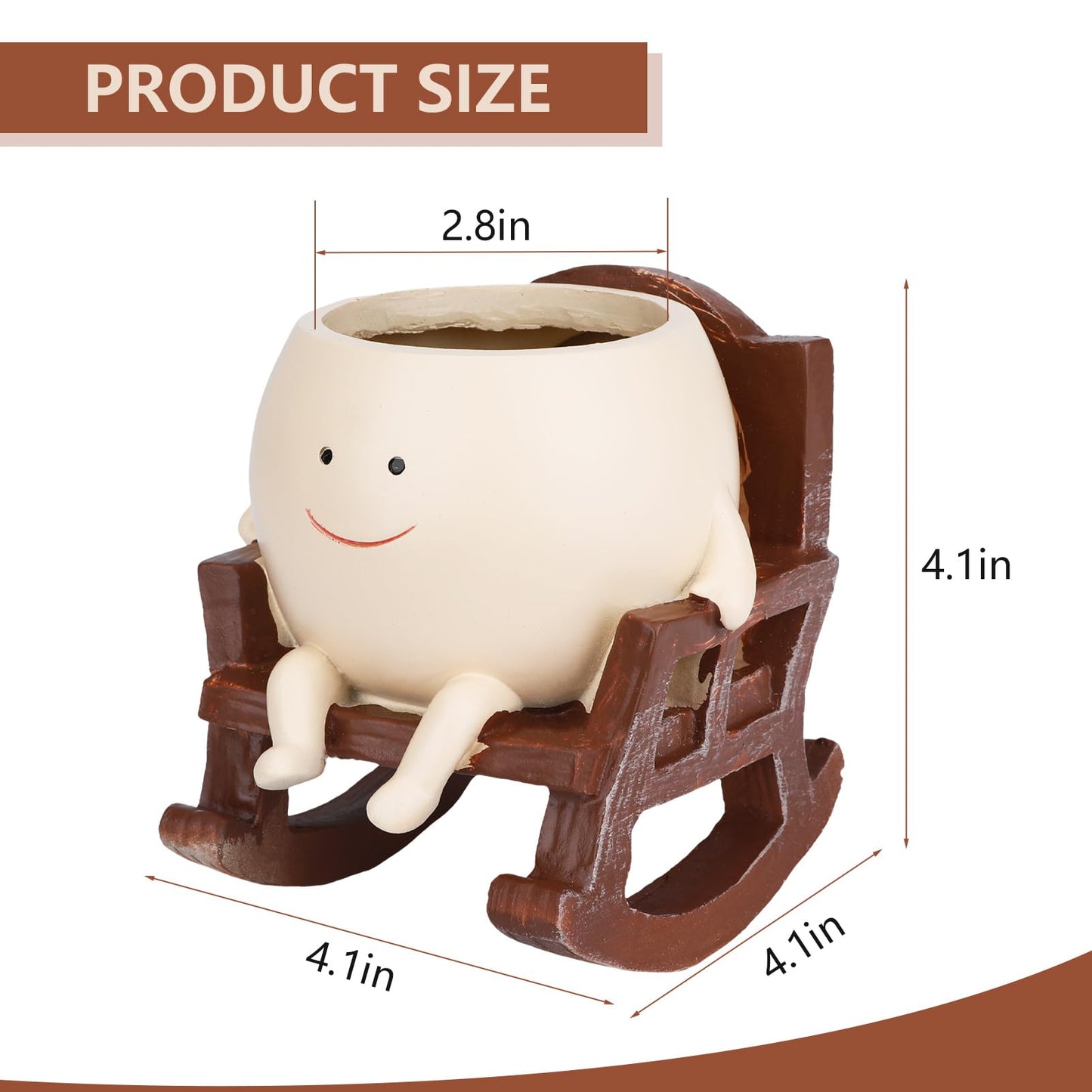 Adorable Rocking Chair Planters - Coffee, Reading, and Smiley Styles 🥳