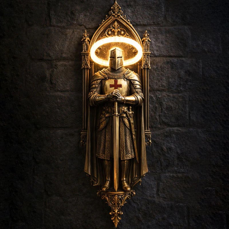 🛡️ Medieval Castle Knight Wall Sconce, Warm Glow Atmospheric Wall Lamp(6*4.5*20cm)⚔️✨