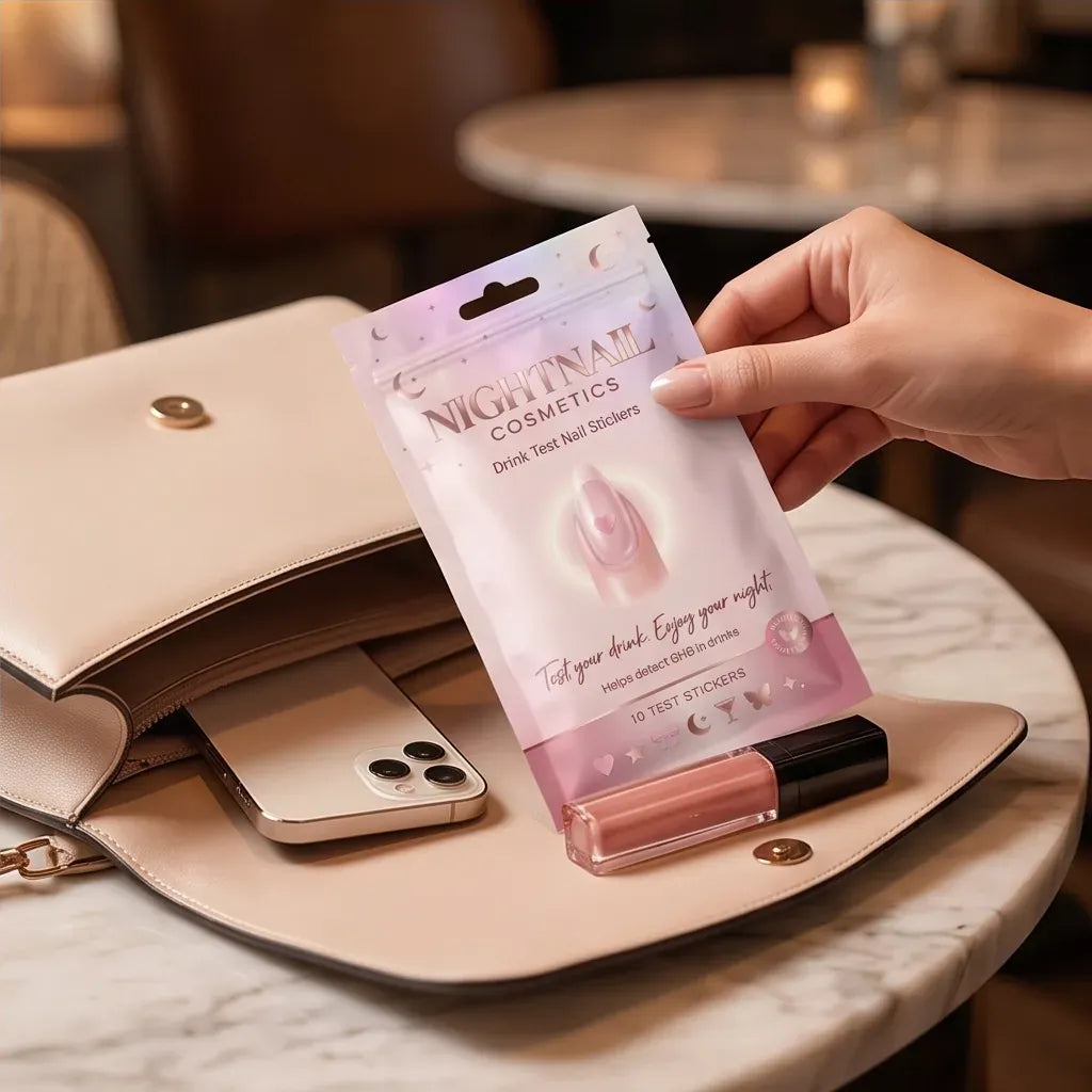 π Discreet Drink Test Nail Stickers β Heart-Shaped GHB Detection Stickers for Women's Night Out Safety β¨
