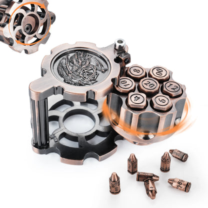 7PCS Metal Revolver Dice Set - Bullet-Design Polyhedral Game Pieces with Industrial Look, Premium Accessory for Tabletop Play RPG Games, Gift for Players