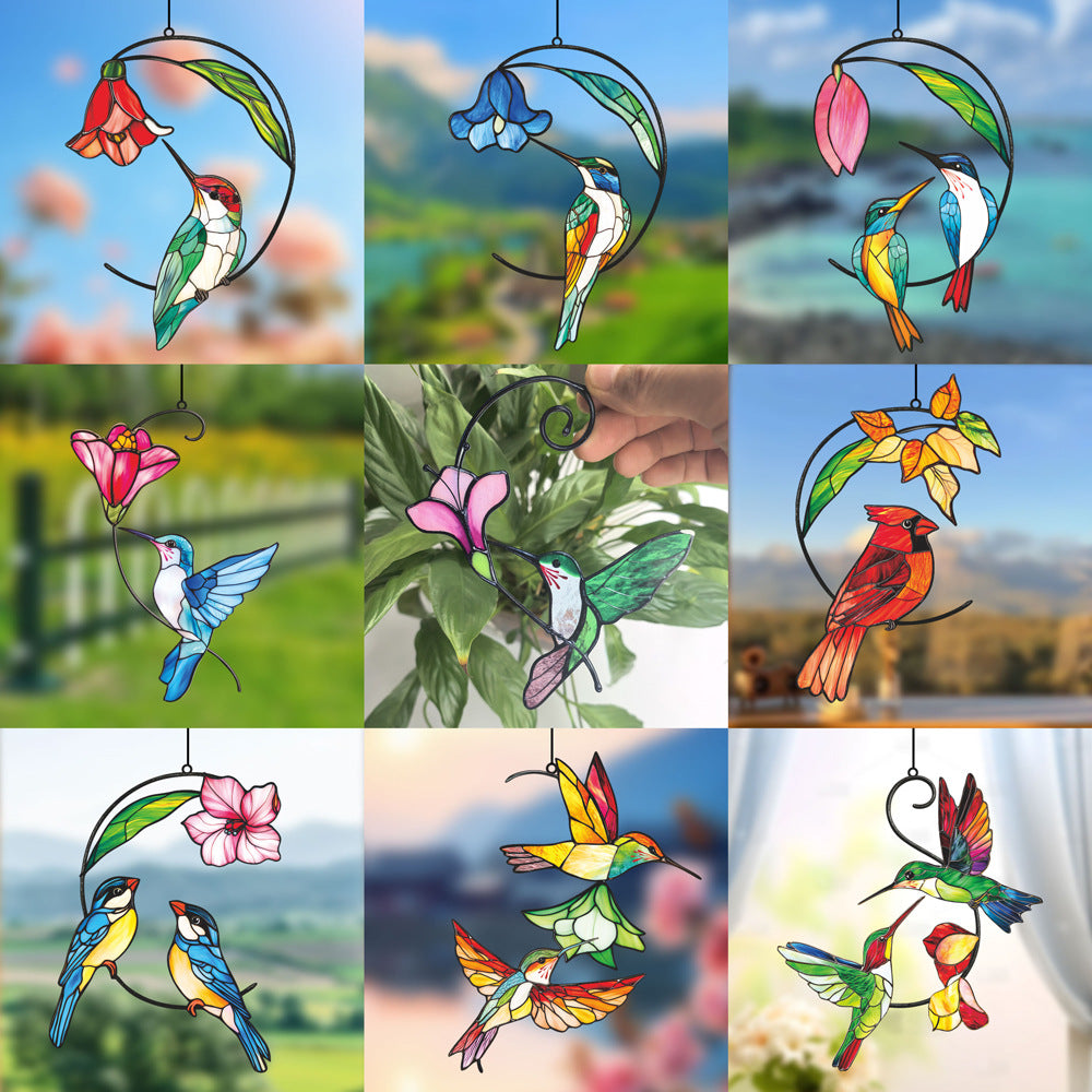 Hummingbird Stained Glass Sun Catcher
