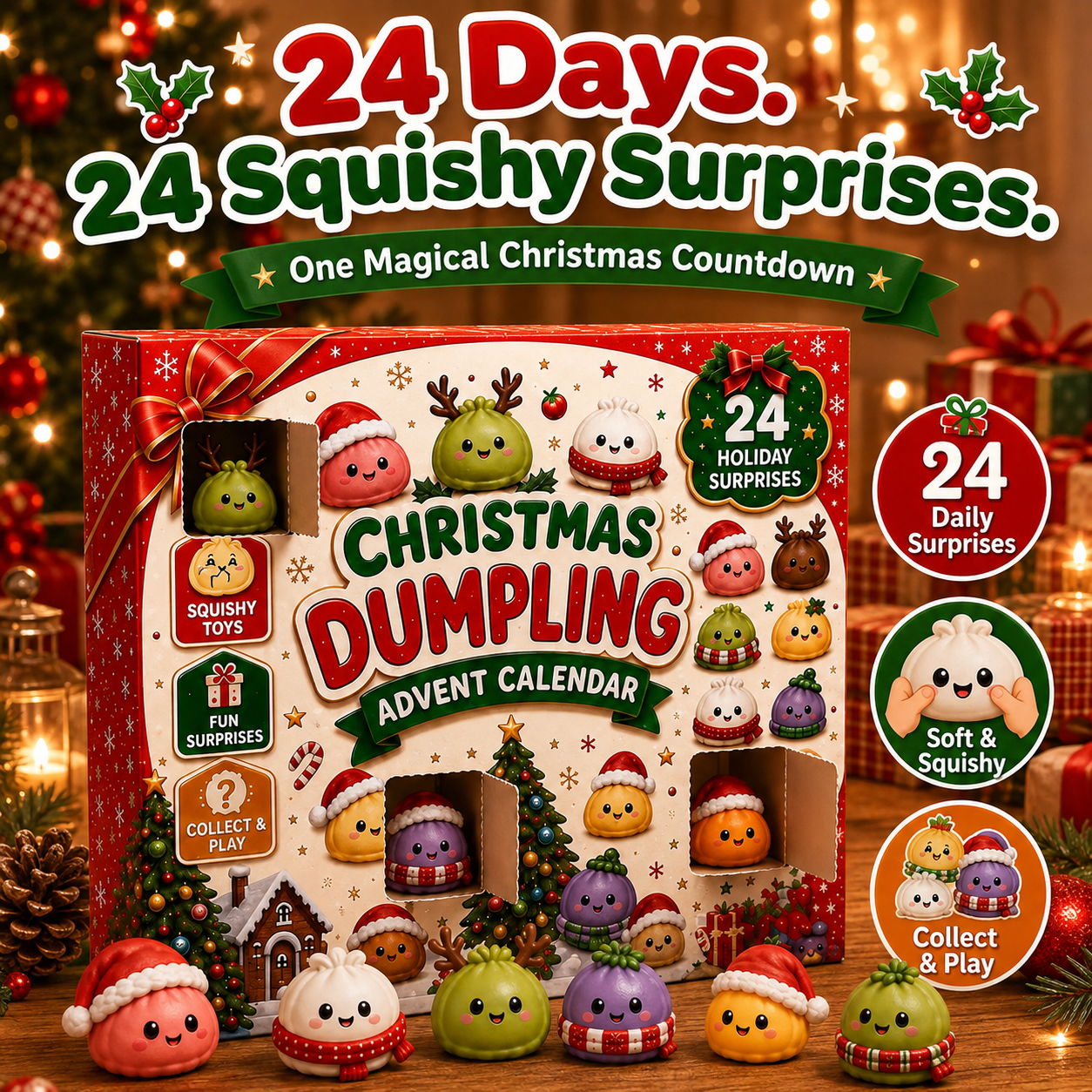 🎅 Christmas Special | 24-Day Mini Soft and Adorable Toy – Cute 2026 Christmas Advent Calendar