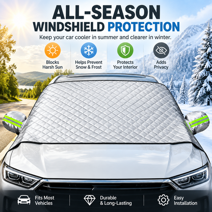 🔥Last Day 50%🚗 All-Season Magnetic Windshield Cover – Snow, Frost & Sun Protection