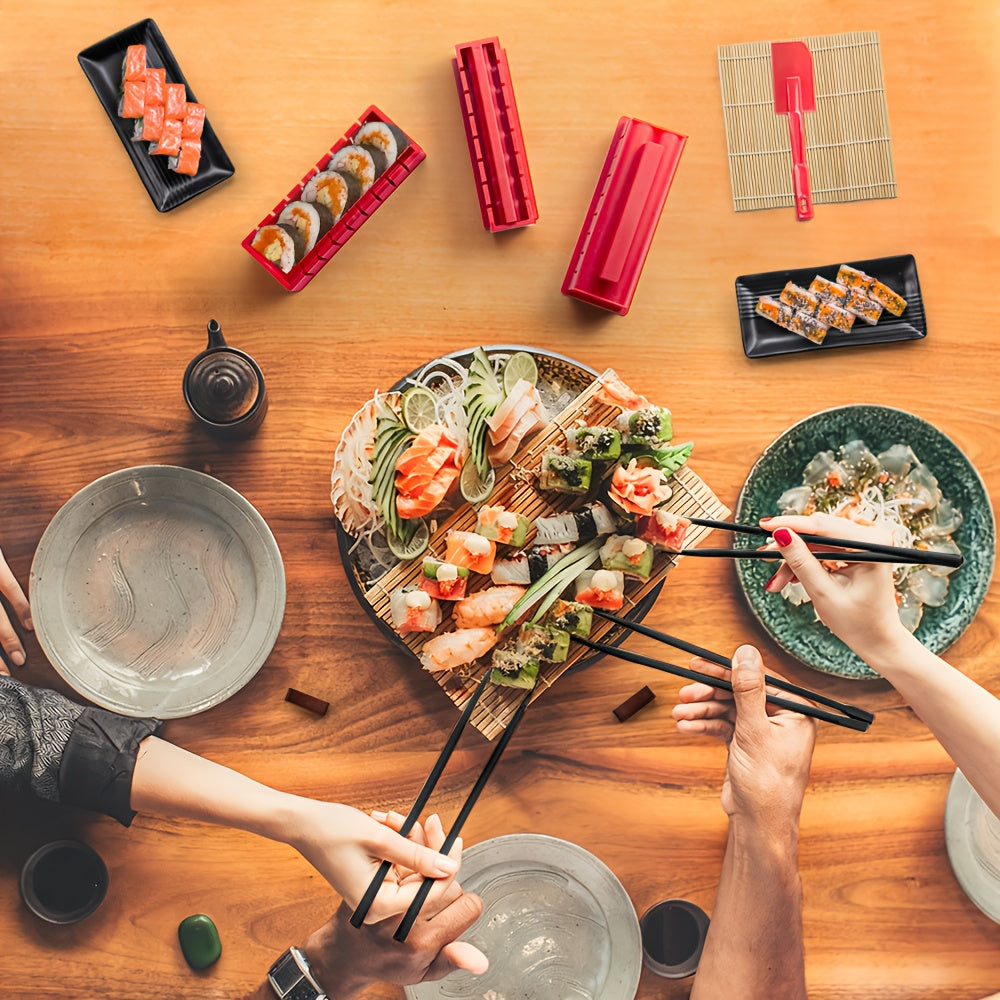 Master the Art of Sushi at Home with the 17-Piece Sushi Maker Set! 🍣💖