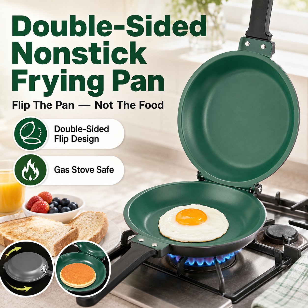 Double-Sided Nonstick Frying Pan