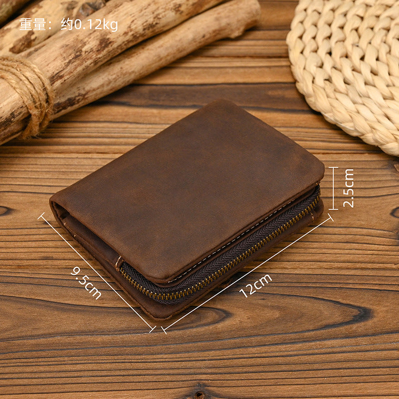 Father’s Day Vintage Crazy Horse Leather Wallet – A Gift He’ll Carry Every Day 🤎