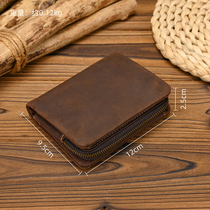 Father’s Day Vintage Crazy Horse Leather Wallet – A Gift He’ll Carry Every Day 🤎