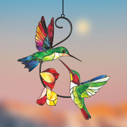 Hummingbird Stained Glass Sun Catcher