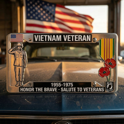 🎖️❤️Vietnam Veteran Tribute License Plate Frame