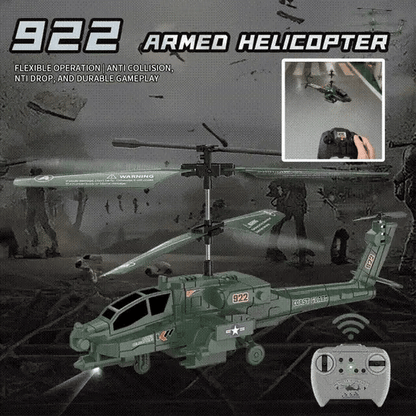 3.5 Channel Military RC Helicopters with LED Light, Altitude Hold, One Key Take Off/Landing