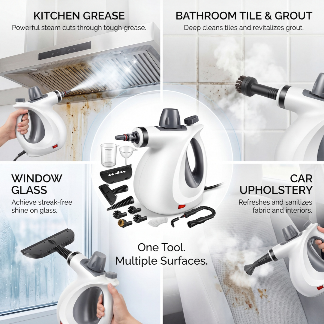 Handheld Steam Cleaner | Powerful Chemical-Free Multi-Surface Cleaning