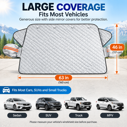 🔥Last Day 50%🚗 All-Season Magnetic Windshield Cover – Snow, Frost & Sun Protection
