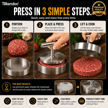 🍔 BBQ Essential | Manual Hamburger Patty Press