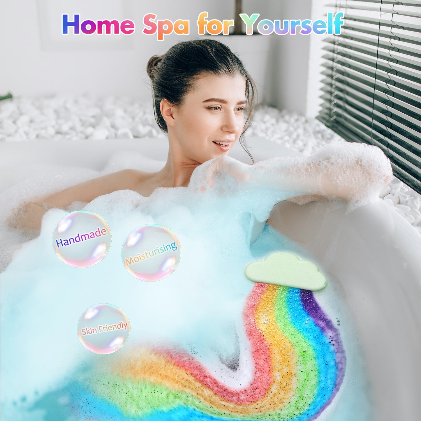 🌈 Rainbow Cloud Bath Bombs – Turn Every Bath into a Magical Rainbow Spa