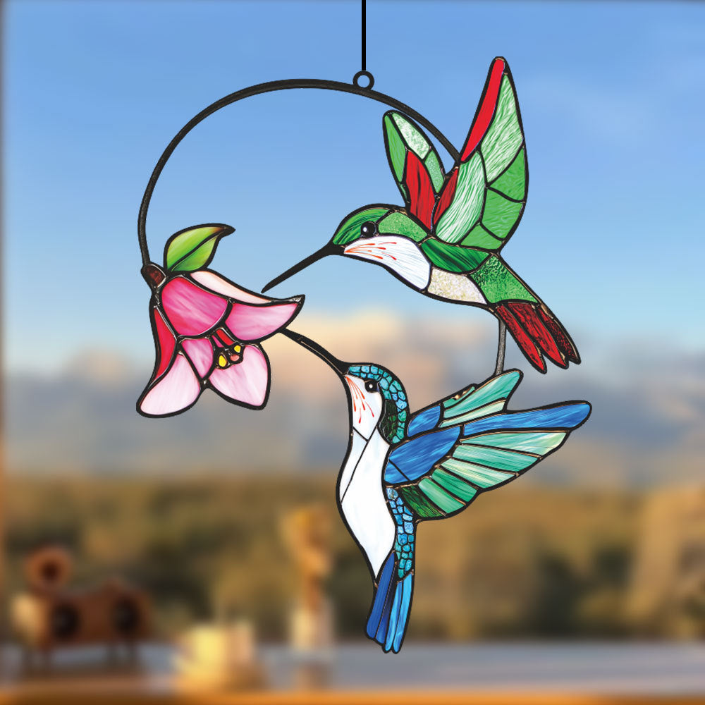 Hummingbird Stained Glass Sun Catcher