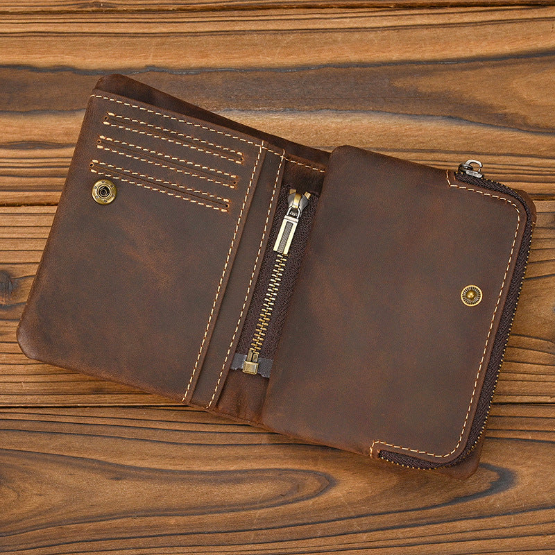 Father’s Day Vintage Crazy Horse Leather Wallet – A Gift He’ll Carry Every Day 🤎