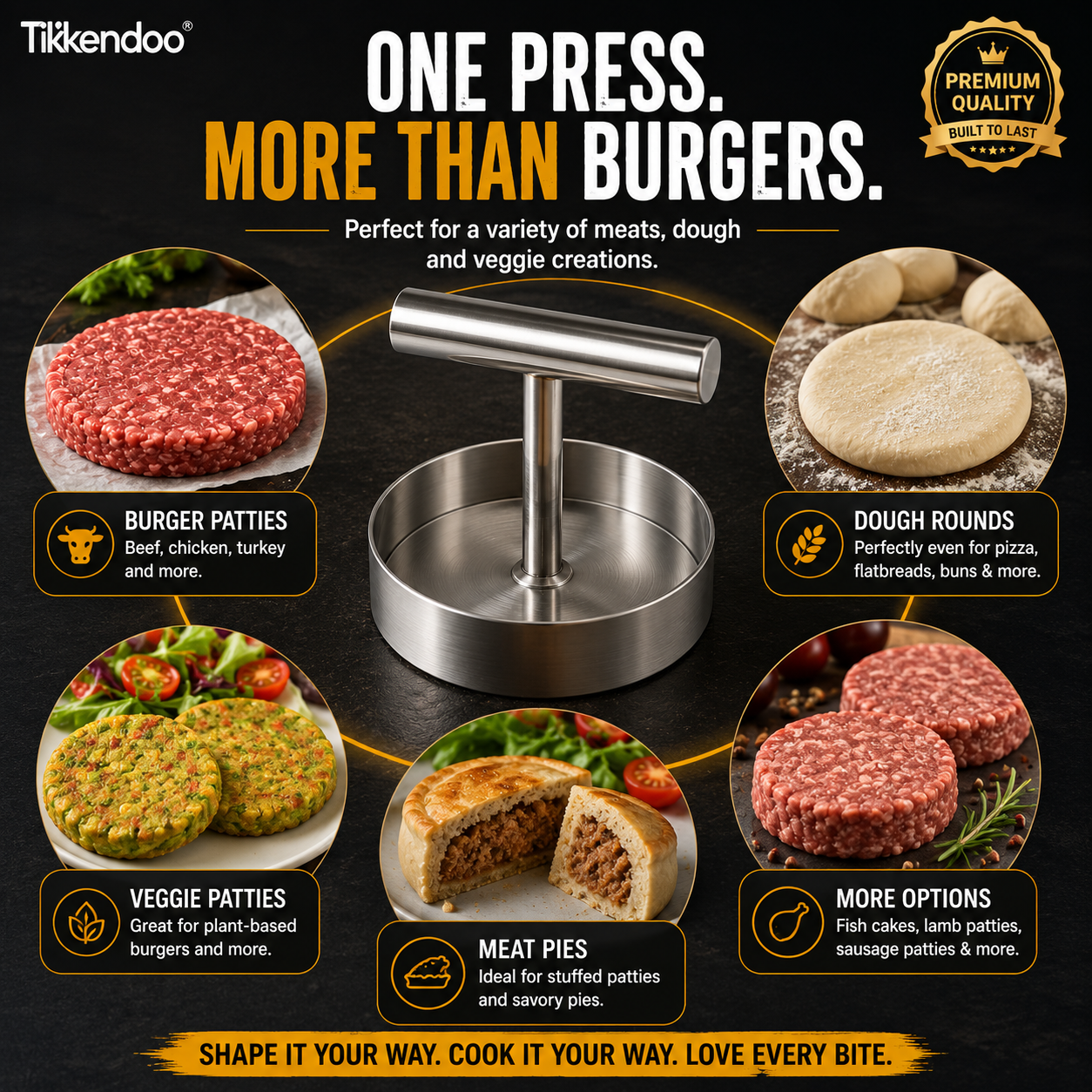 🍔 BBQ Essential | Manual Hamburger Patty Press