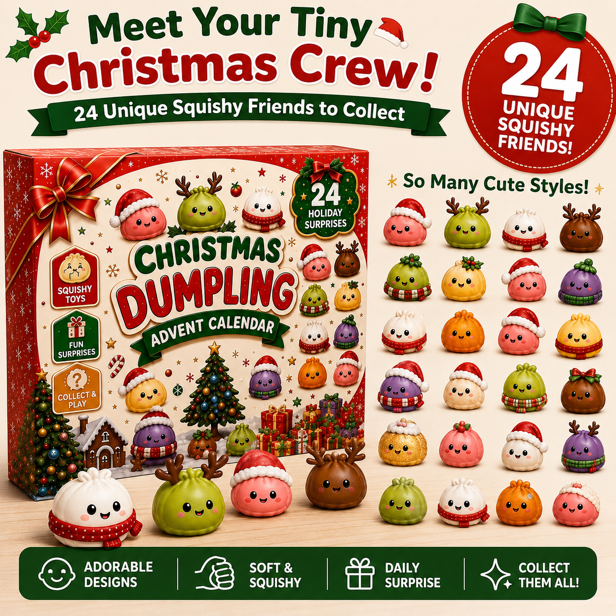 🎅 Christmas Special | 24-Day Mini Soft and Adorable Toy – Cute 2026 Christmas Advent Calendar