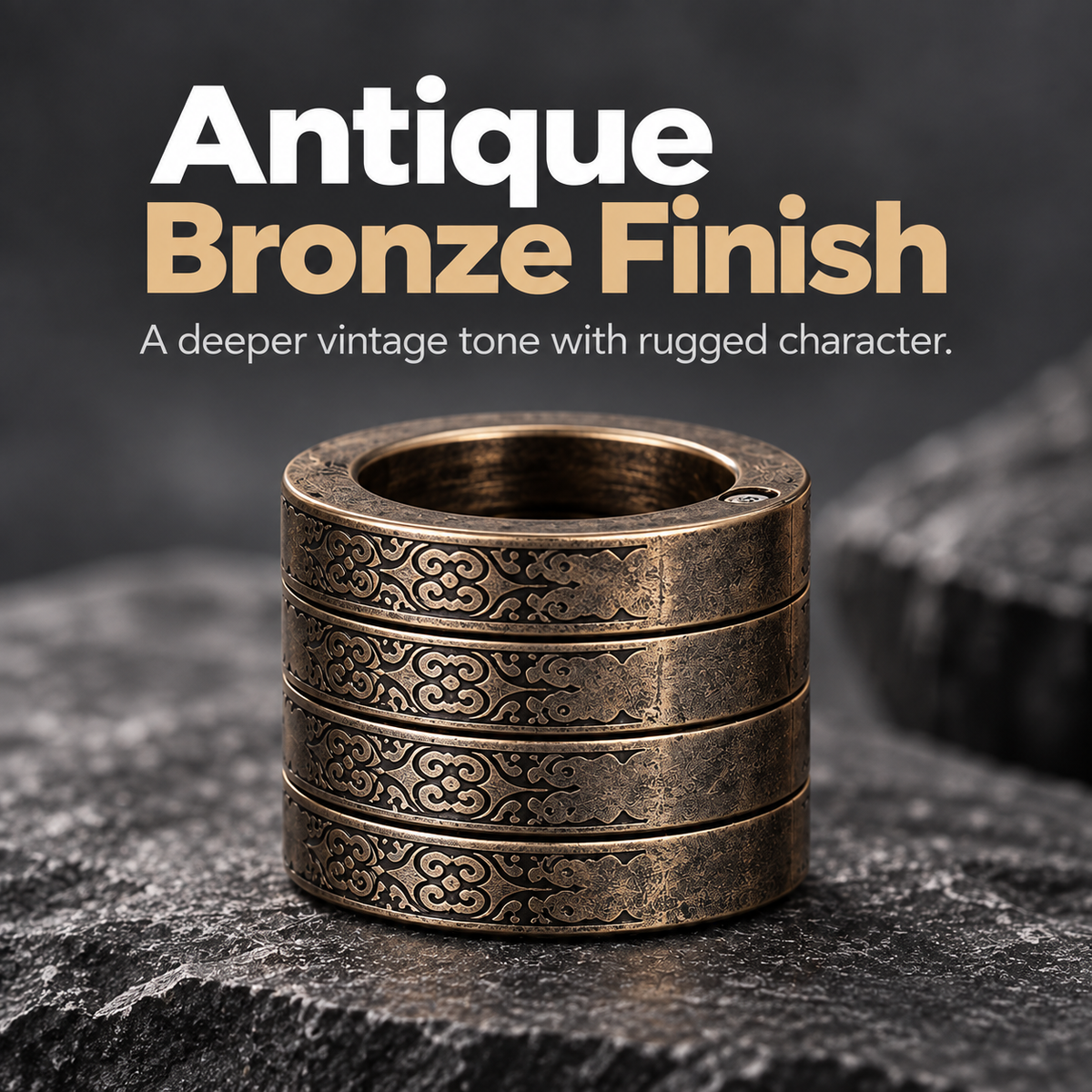 Unisex Four-Band Thumb Ring – Unique metal finish with a striking look; suitable for casual wear; an elegant, stylish accessory for adults.
