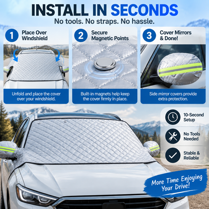🔥Last Day 50%🚗 All-Season Magnetic Windshield Cover – Snow, Frost & Sun Protection