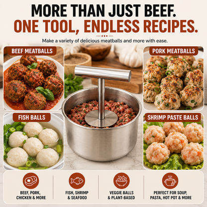 🍝 Special Offer for Home Kitchens | Stainless Steel Meatball Press