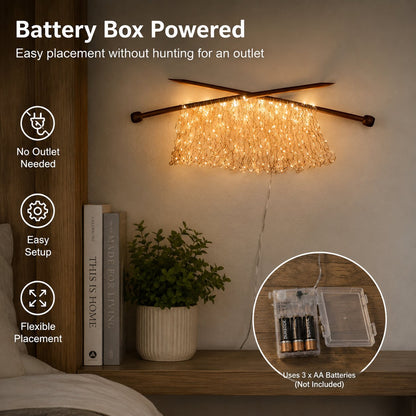 Knitting Needles Wall Light