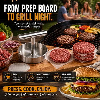 🍔 BBQ Essential | Manual Hamburger Patty Press
