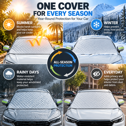 🔥Last Day 50%🚗 All-Season Magnetic Windshield Cover – Snow, Frost & Sun Protection