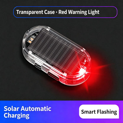 Solar Powered Fake Car Alarm Light, Auto Light Sensor LED Simulated Security Warning Flashing Light, No Wiring DIY Car Anti-Theft Dummy Alarm Lamp
