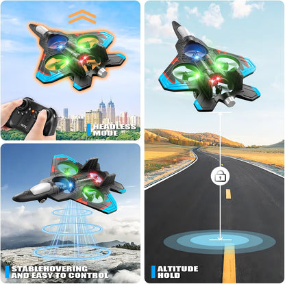 49% OFF This Week Promotions🎉🎉RC Stunt Fighter Jet Toy for Kids with 360° Flips & LED Lights