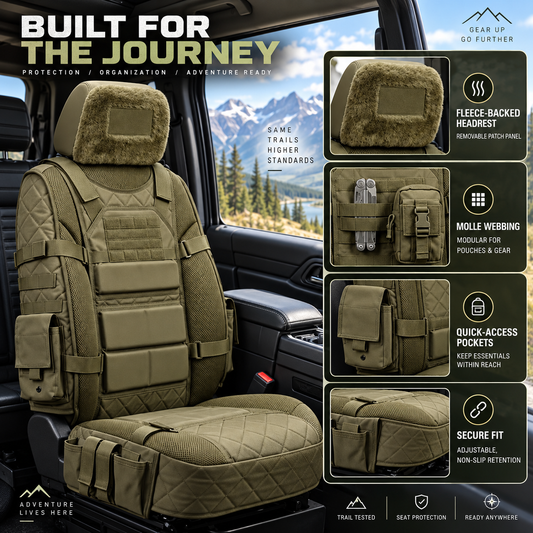 🚙Rugged MOLLE Truck Seat Cover – Tactical Storage, Seat Protection & All‑Day Comfort