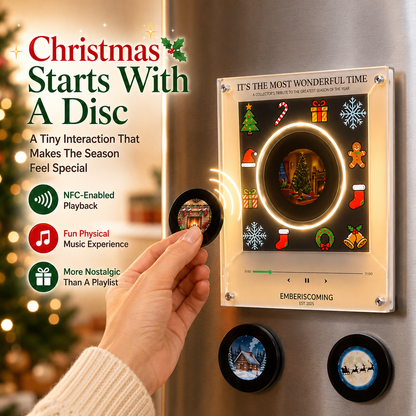 Christmas refrigerator magnet NFC sensing