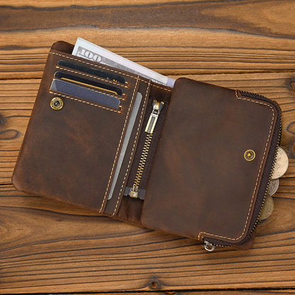 Father’s Day Vintage Crazy Horse Leather Wallet – A Gift He’ll Carry Every Day 🤎