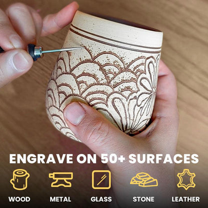 🔥HOT SALE 49% OFF💥✨The Customizer: Turn your creativity into something timeless – Engrave 50+ Surfaces - Beginner Friendly - Rechargeable - Free 30 Bits & Mastery Guide
