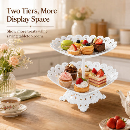 2-Tier Heart-Shaped Serving Stand